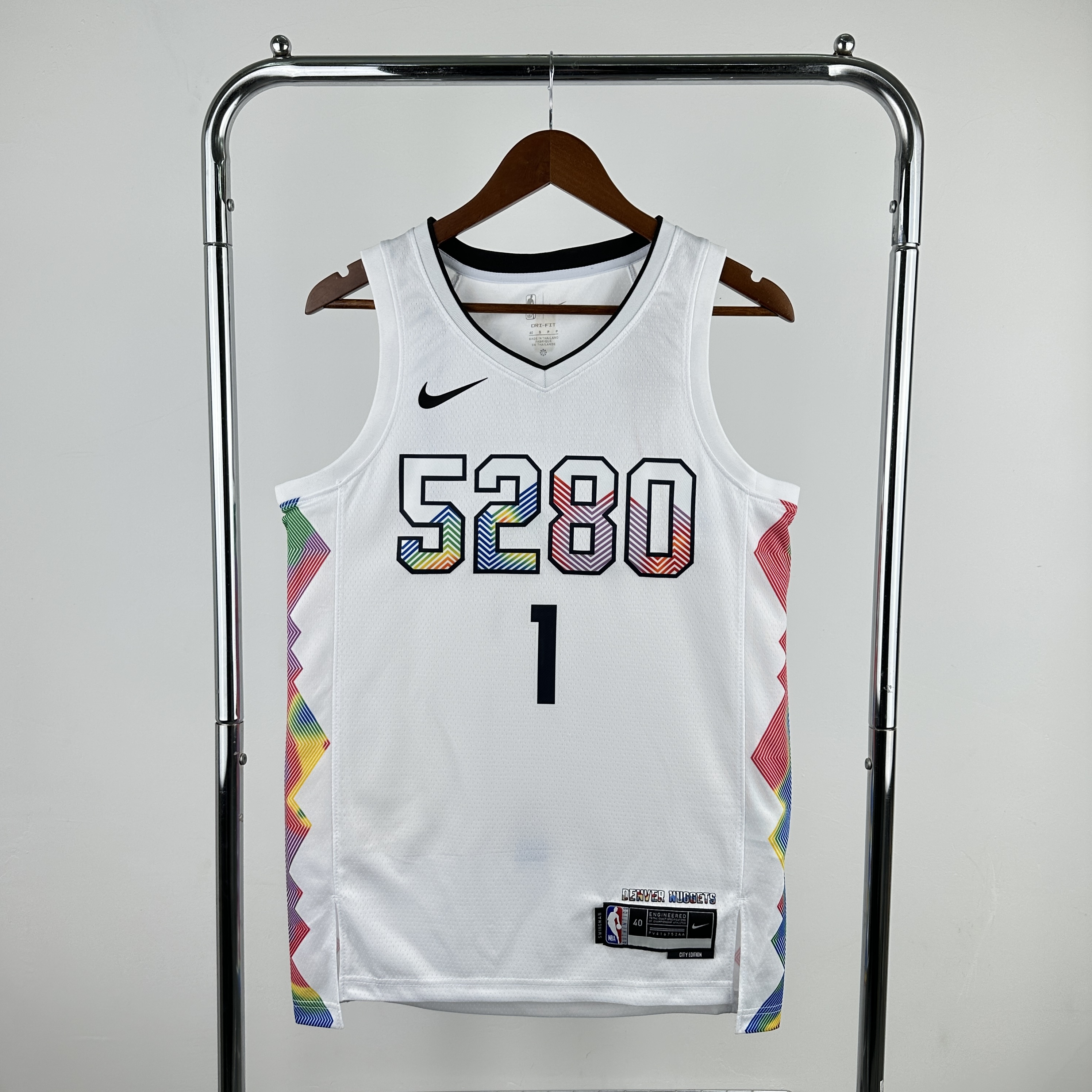 Men Denver Nuggets #1 Porter Jr Fanatics White City Edition 2024-25 Fast Break Player NBA Jersey->denver nuggets->NBA Jersey